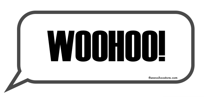 Clean White WOOHOO! Sticker